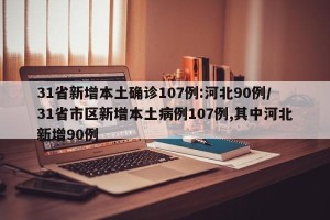 31省新增本土确诊107例:河北90例/31省市区新增本土病例107例,其中河北新增90例